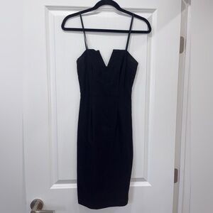 FAVLUX Black Bodycon Midi Dress